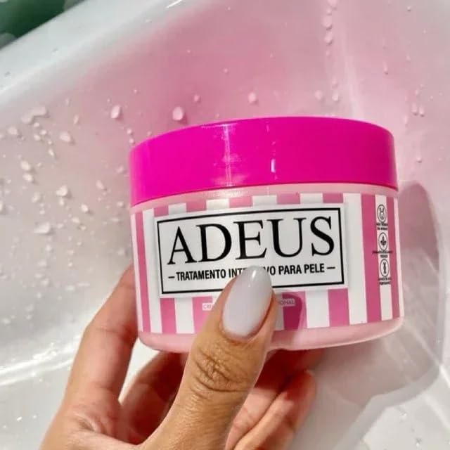 Adeus Crema Brasileña – Crema Rosa Anti-Estrías con Árnica, Jengibre, Cafeína y Té Verde – 300g