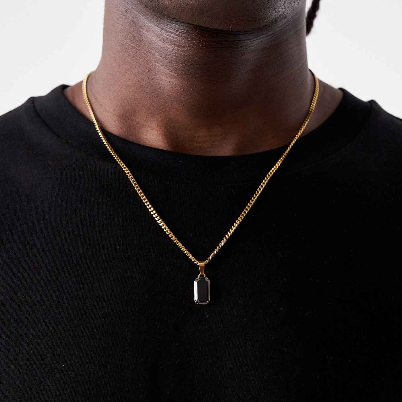 Cadena ONYX laminada en ORO 18K - Cubana