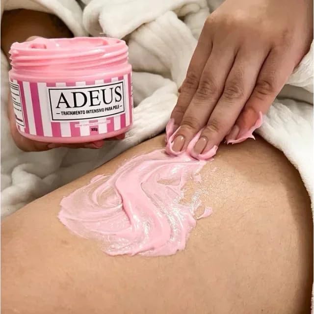 Adeus Crema Brasileña – Crema Rosa Anti-Estrías con Árnica, Jengibre, Cafeína y Té Verde – 300g