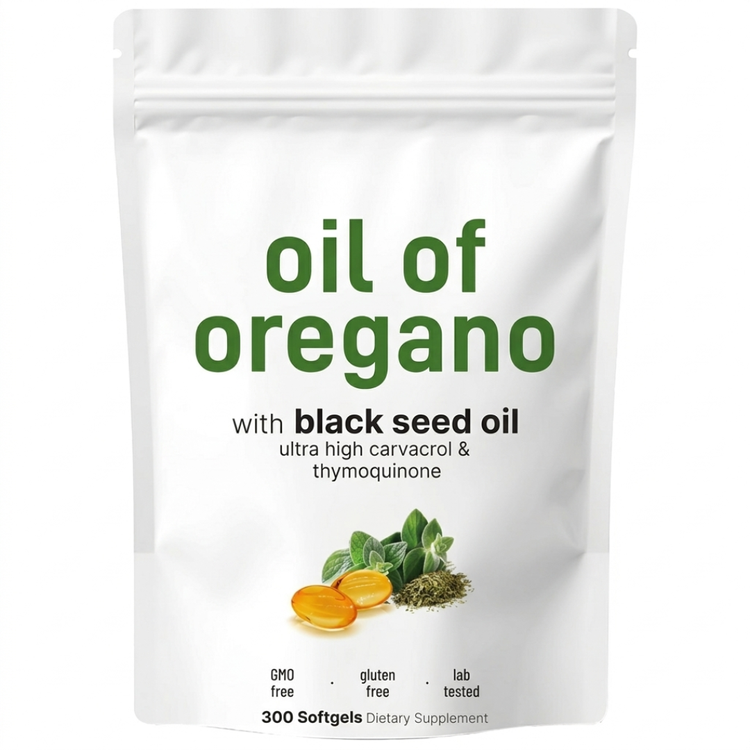 Aceite de Orégano 2 en 1 con  Semilla Negra - 300 Cápsulas Blandas