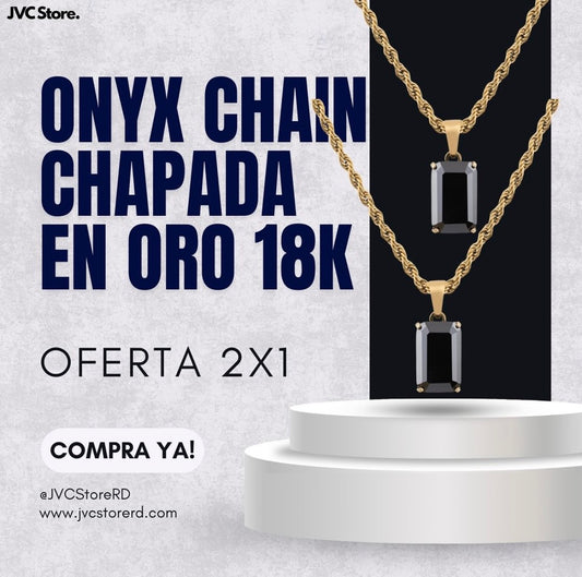 2x1 Cadenas Onyx laminadas en Oro 18K