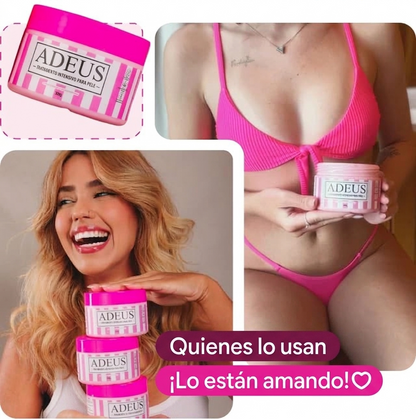 Adeus Crema Brasileña – Crema Rosa Anti-Estrías con Árnica, Jengibre, Cafeína y Té Verde – 300g