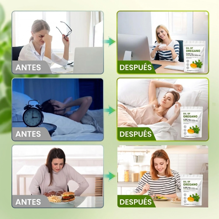 Aceite de Orégano 2 en 1 con  Semilla Negra - 300 Cápsulas Blandas