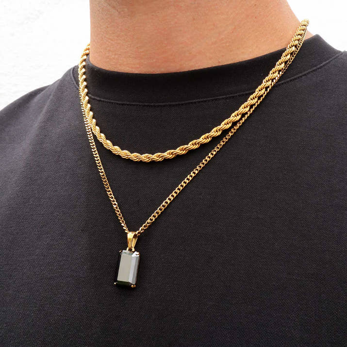 Set de Cadenas ONYX laminadas en ORO 18K