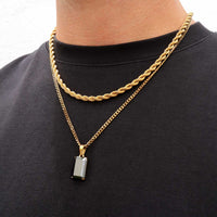 Set de Cadenas ONYX laminadas en ORO 18K