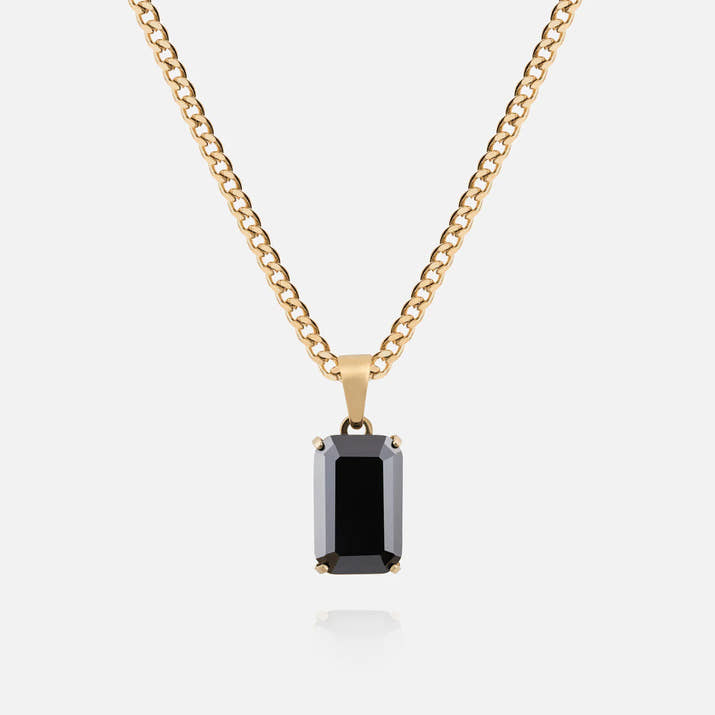 Cadena ONYX laminada en ORO 18K - Cubana